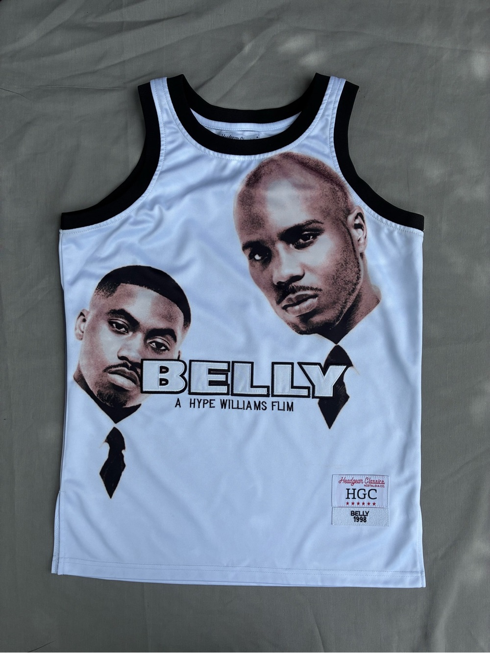 Nostalgia White and Black "Belly" Graphic Tank Jersey
